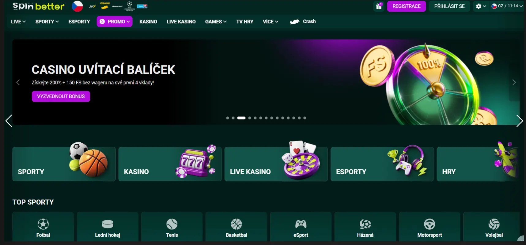 Spinbetter Casino Screen